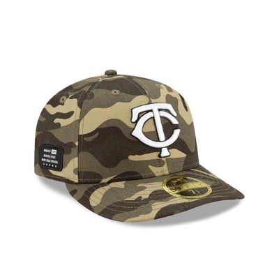 Green Minnesota Twins Hat - New Era MLB Armed Forces Weekend Low Profile 59FIFTY Fitted Caps USA0524791